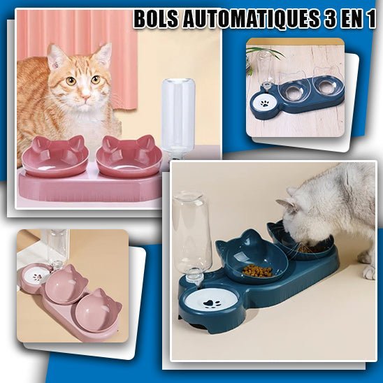 GAMELLE CHAT _ Aquafood™ Bol automatique 3 en 1 - CONFORTDEMONCHAT